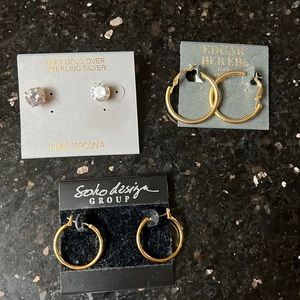 Earrings.   3 pairs altogether